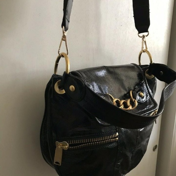 Cynthia Rowley Medium Black Patent Leather Cross B - Picture 3 of 8